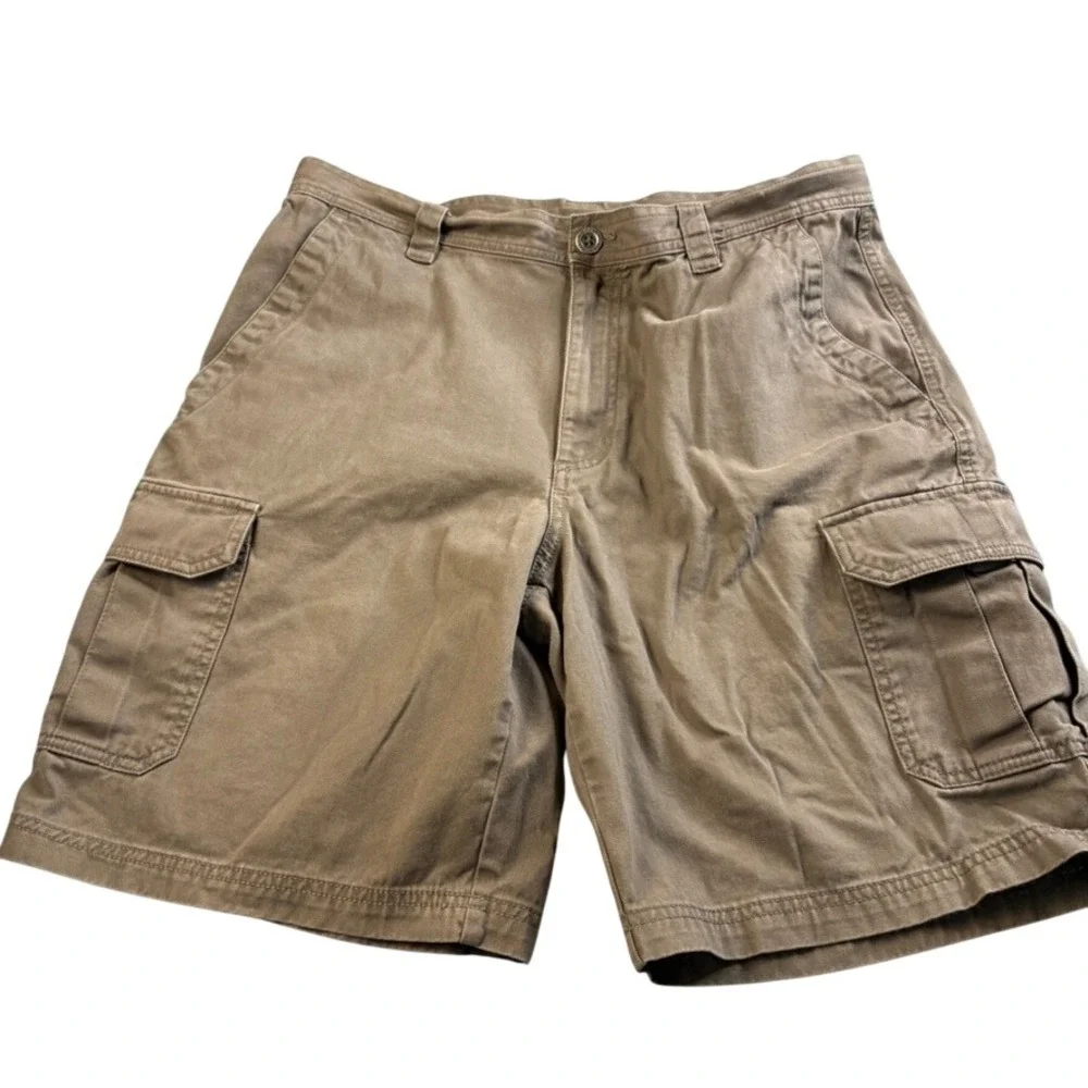 Columbia Men's Brown Cargo Shorts 34W Omni-Shade Cotton Hiking Outdoor Utility